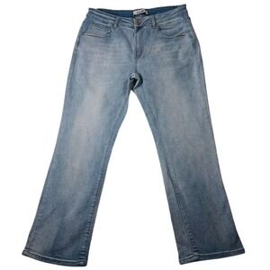 Blue Savvy‎ Jeans Womens 18 Blue Light Wash Mid Rise Straight Leg Stretch Denim